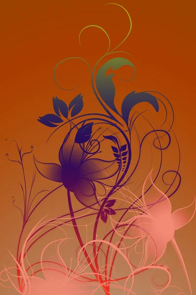 Красивый иллюстрированный цветочный фон с градиентом — стоковое фото