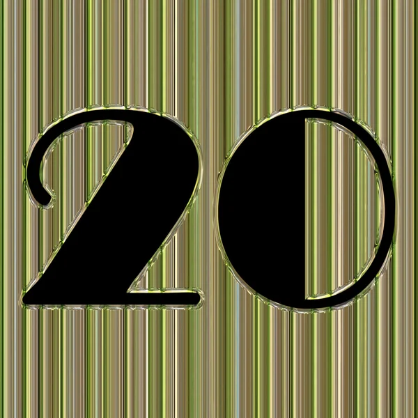 Fundo de vidro abstrato com número 20 e espaço para o seu texto — Fotografia de Stock