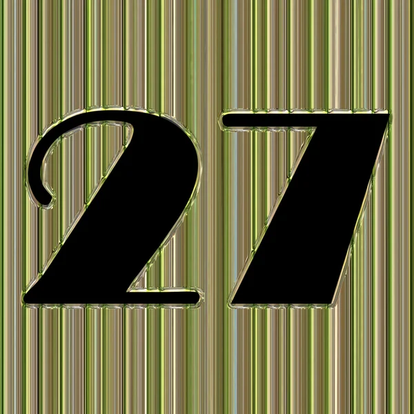 Fundo de vidro abstrato com número 27 e espaço para o seu texto — Fotografia de Stock