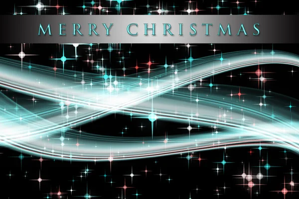 Fantastic Christmas wave design with glowing stars — Stock Photo, Image