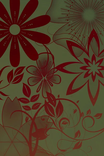 Krásné ilustrované květinové pozadí design s gradient — Stock fotografie