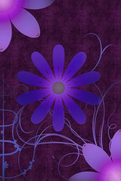 Mooi geïllustreerd bloem ontwerp met achtergrond patroon — Stockfoto