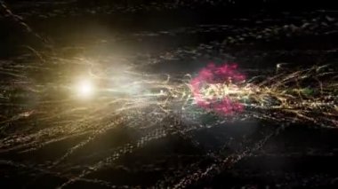 parçacık nesne ve ışıklar, hareketli video animasyon fütüristik teknoloji döngü hd 1080p