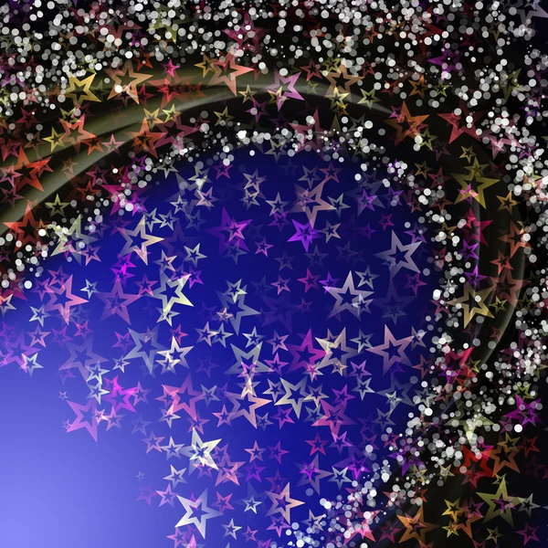 Fantástico diseño de ola de Navidad con copos de nieve y estrella brillante —  Fotos de Stock