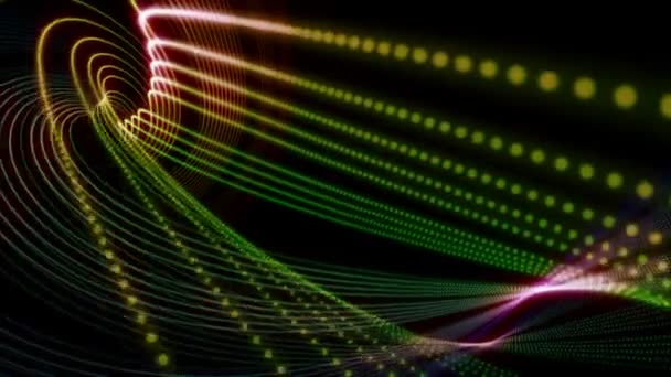 Animation vidéo futuriste avec objet rayé mobile et lumières, boucle HD 1080p 