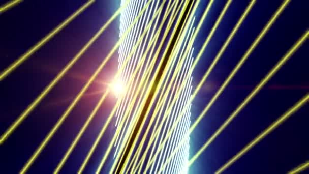 Animation vidéo futuriste avec objet rayé mobile et lumières, boucle HD 1080p 