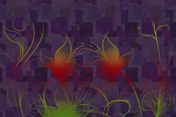 Arkaplan desenli güzel resimli çiçek tasarımı