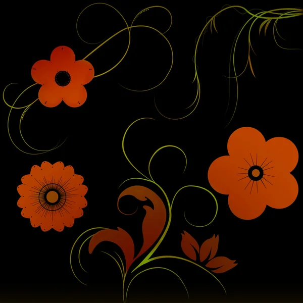 아름다운 삽화가 들어 있는 배경 꽃 무늬와 무늬의 차이 — 스톡 사진