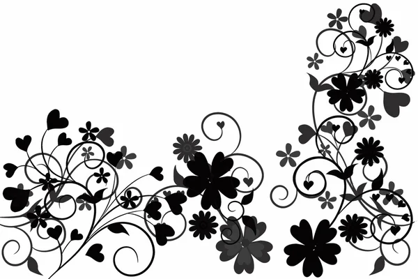 Beautiful illustrated flower background design with space for your text — Stock Photo, Image