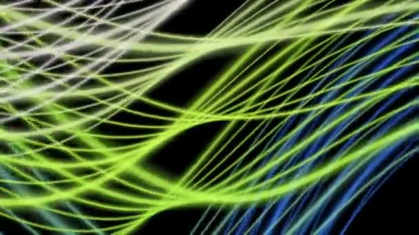 Fantastic video animation with stripe wave object in motion, loop HD 1080p — Stock Video