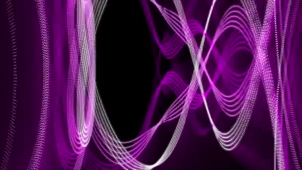 Futuristic video animation with moving stripe wave object and light, loop HD 1080p — Stock Video