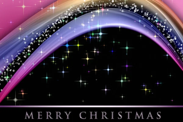 Fantastisches Weihnachtswellendesign mit Schneeflocken und glühenden Sternen — Stockfoto