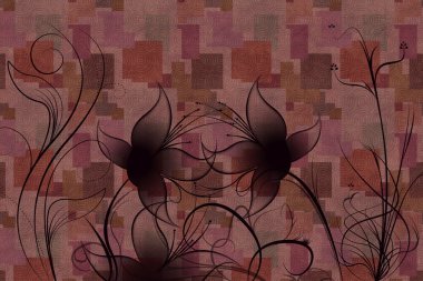 Arkaplan desenli güzel resimli çiçek tasarımı