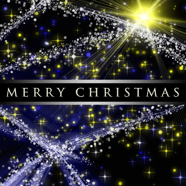 Fantastisches Weihnachtswellendesign mit Schneeflocken und glühendem Stern — Stockfoto