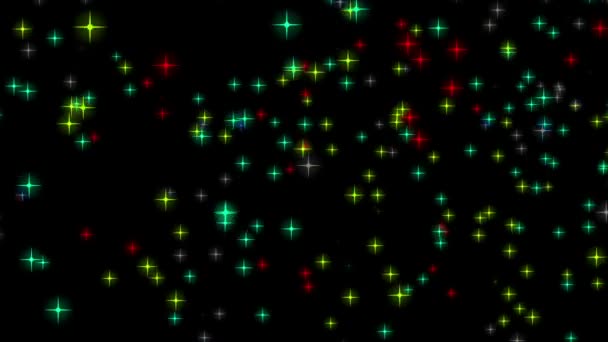 Maravillosa animación de vídeo de Navidad con estrellas y luces en movimiento, bucle HD 1080p — Vídeo de stock