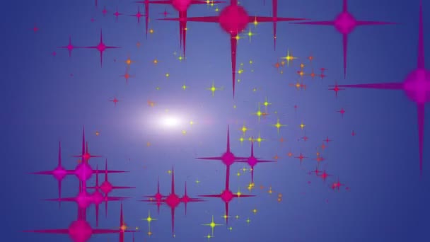 Magnifique animation vidéo de Noël avec des étoiles et des lumières en mouvement, boucle HD 1080p 