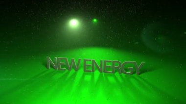 fantastik teknoloji ışık video animasyon ile kelime yeni enerji, döngü hd 1080p