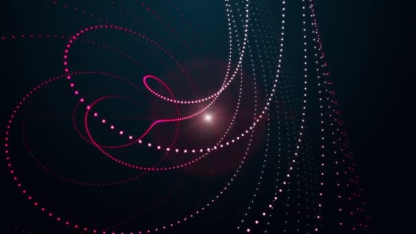 Animation vidéo futuriste avec objet particule en mouvement et lumières, boucle HD 1080p 