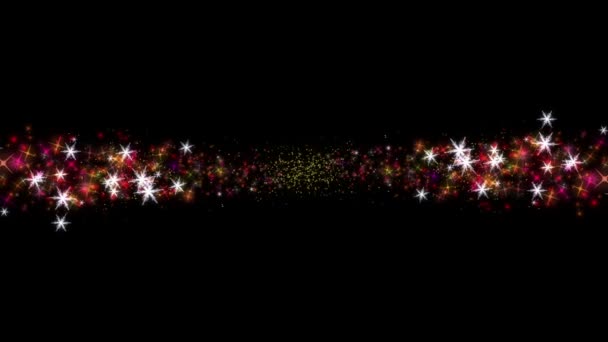 Magnifique animation vidéo de Noël avec des flocons de neige et des étoiles en mouvement, boucle HD 1080p 