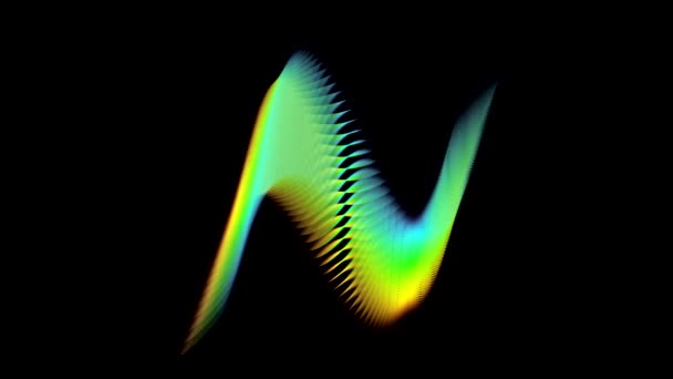 Futuristic video animation with moving wave object — Stock Video