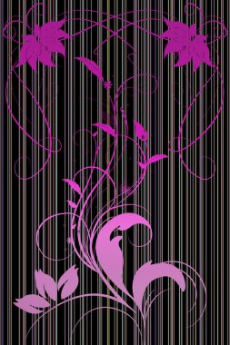 Arkaplan desenli güzel resimli çiçek tasarımı