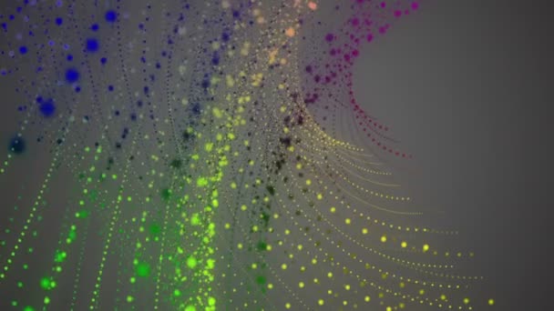 Fantastisk video animation med partikel föremål i rörelse, slinga hd 1080p — Stockvideo