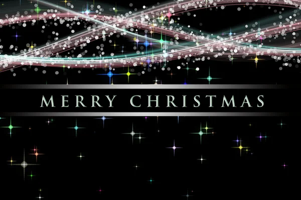 Фантастический дизайн рождественских волн со снежинками и светящимися звездами — стоковое фото