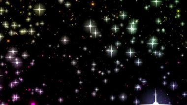 yıldız ve ışıklar, hareketli harika yılbaşı video animasyon döngüsü hd 1080p