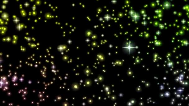 Magnifique animation vidéo de Noël avec des étoiles et des lumières en mouvement, boucle HD 1080p 