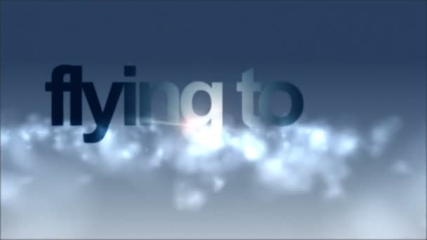 Fantástico vídeo voando através de nuvens com texto de férias, loop HD 1080p — Vídeo de Stock