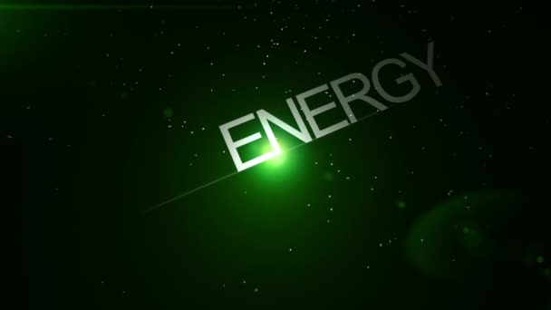 光の粒子とテキスト運動、エネルギーの強力なビデオ アニメーション ループ hd 1080 p — ストック動画
