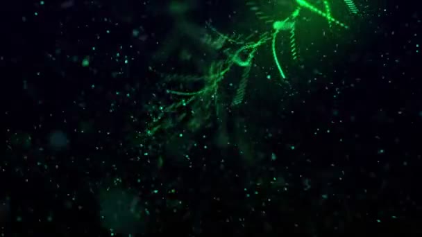 Futuristiska video animation med ljus partikel föremål i rörelse, slinga hd 1080p — Stockvideo