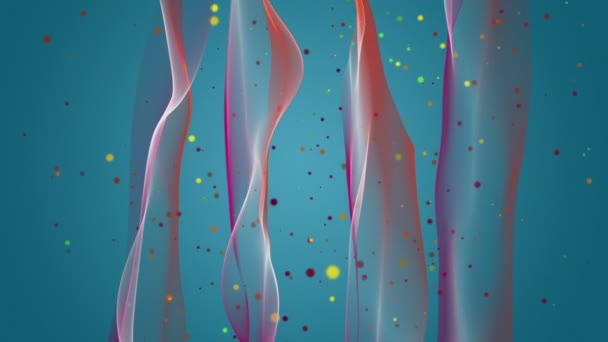Fantastisk video animation med våg objekt och bubblor i rörelse, slinga hd 1080p — Stockvideo