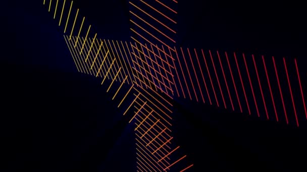 Fantastique animation vidéo avec un objet à rayures mobiles et des lumières, boucle HD 1080p 