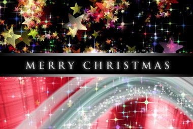 Kar taneleri ve parlayan yıldızlarla muhteşem bir Noel dalgası tasarımı.