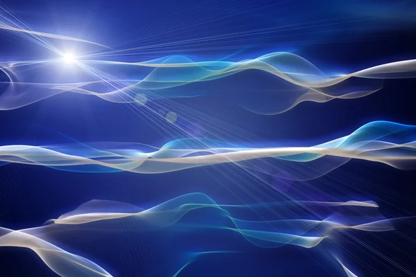 Diseño de fondo de onda de tecnología futurista con luces — Foto de Stock