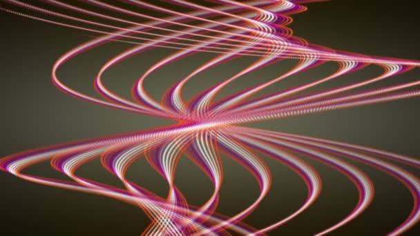 Fantastic video animation with stripe wave object in motion, loop HD 1080p — Stock Video