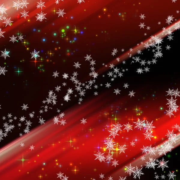 雪花与明星的精彩圣诞背景设计插图 — 图库照片