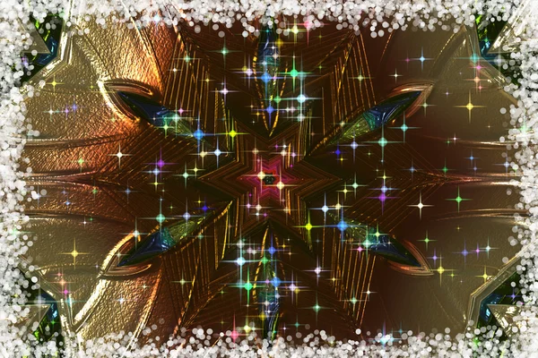 素晴らしいクリスマス背景のイラストの雪片と星 — ストック写真