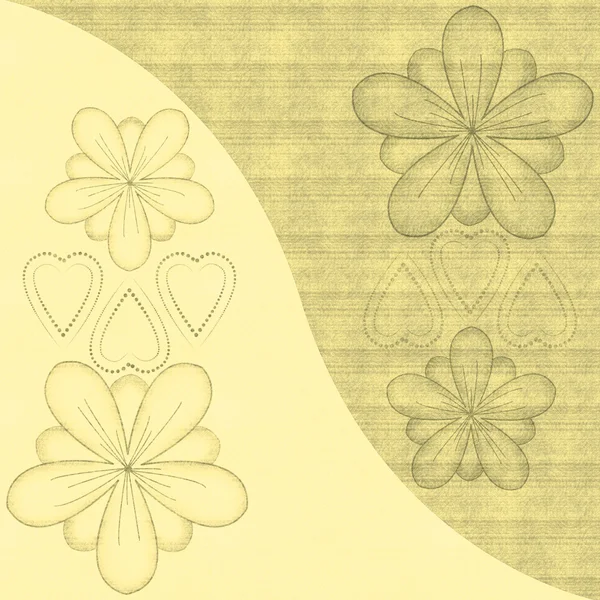Hermoso diseño de flor ilustrada con patrón de fondo — Foto de Stock
