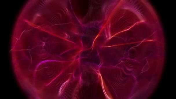 Animation vidéo puissante avec sphère de particules de lumière, boucle HD 1080p 