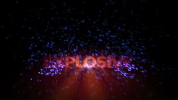Ισχυρό βίντεο animation με έκρηξη φώτα και η λέξη εκρηκτική, βρόχο hd 1080p — Αρχείο Βίντεο