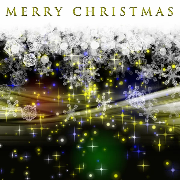 Fantastic Christmas wave design with snowflakes and glowing stars — Stock Photo, Image