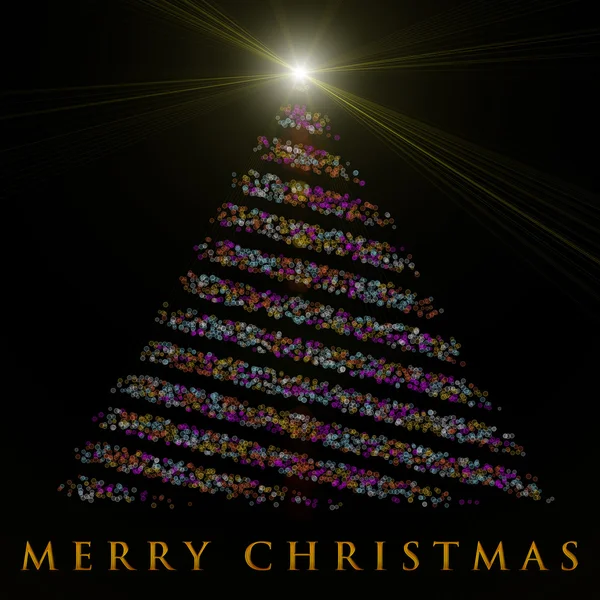 Wonderful Christmas tree design illustration with lights — Stock Photo, Image