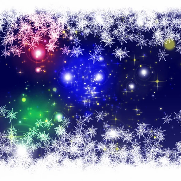 Maravilhosa ilustração de fundo de Natal com flocos de neve e estrelas — Fotografia de Stock