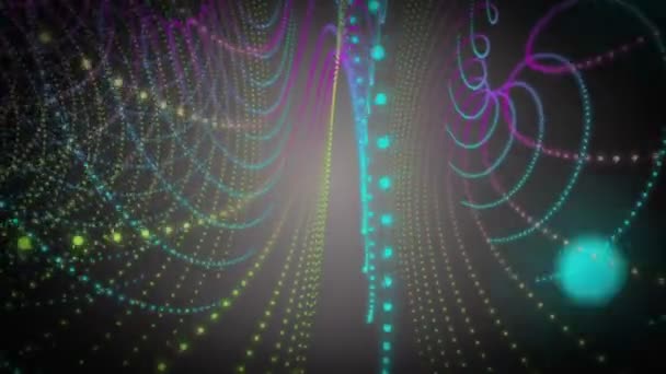 Fantastique animation vidéo avec un objet à bandes de particules en mouvement, boucle HD 1080p 