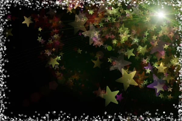 Yıldızlar ve kar taneleriyle harika bir Noel tasarımı çizimi — Stok fotoğraf
