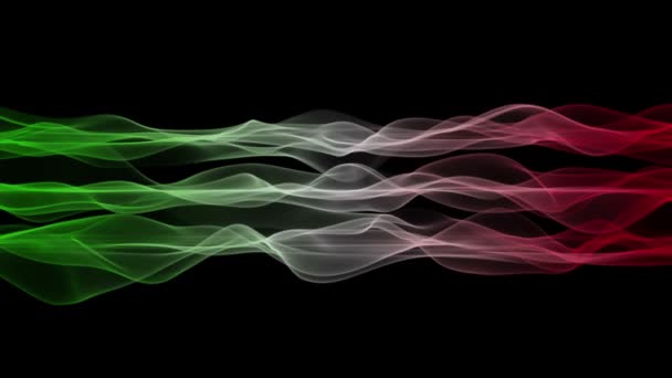 Wunderbare italienische Farbe Welle Flagge Videoanimation für Sportereignisse - Schleife hd 1080p — Stockvideo
