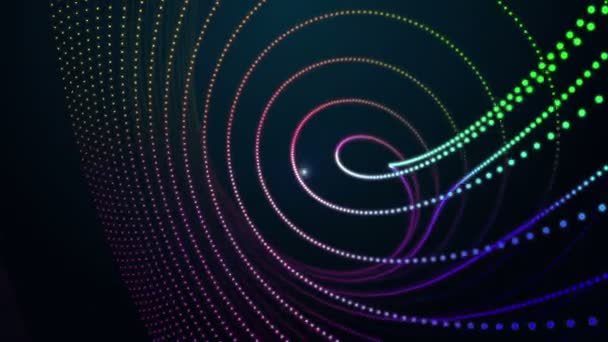 Futuristische video animatie met deeltje object en knipperend licht in beweging, lus hd 1080p — Stockvideo