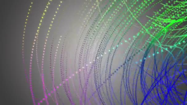 Fantastique animation vidéo avec un objet à bandes de particules en mouvement, boucle HD 1080p 